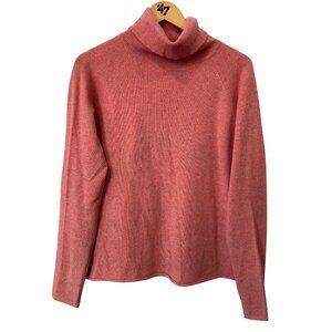 Gene Meyer Sweater Size XL Cashmere Turtleneck Long Sleeve Pullover Salmon Pink